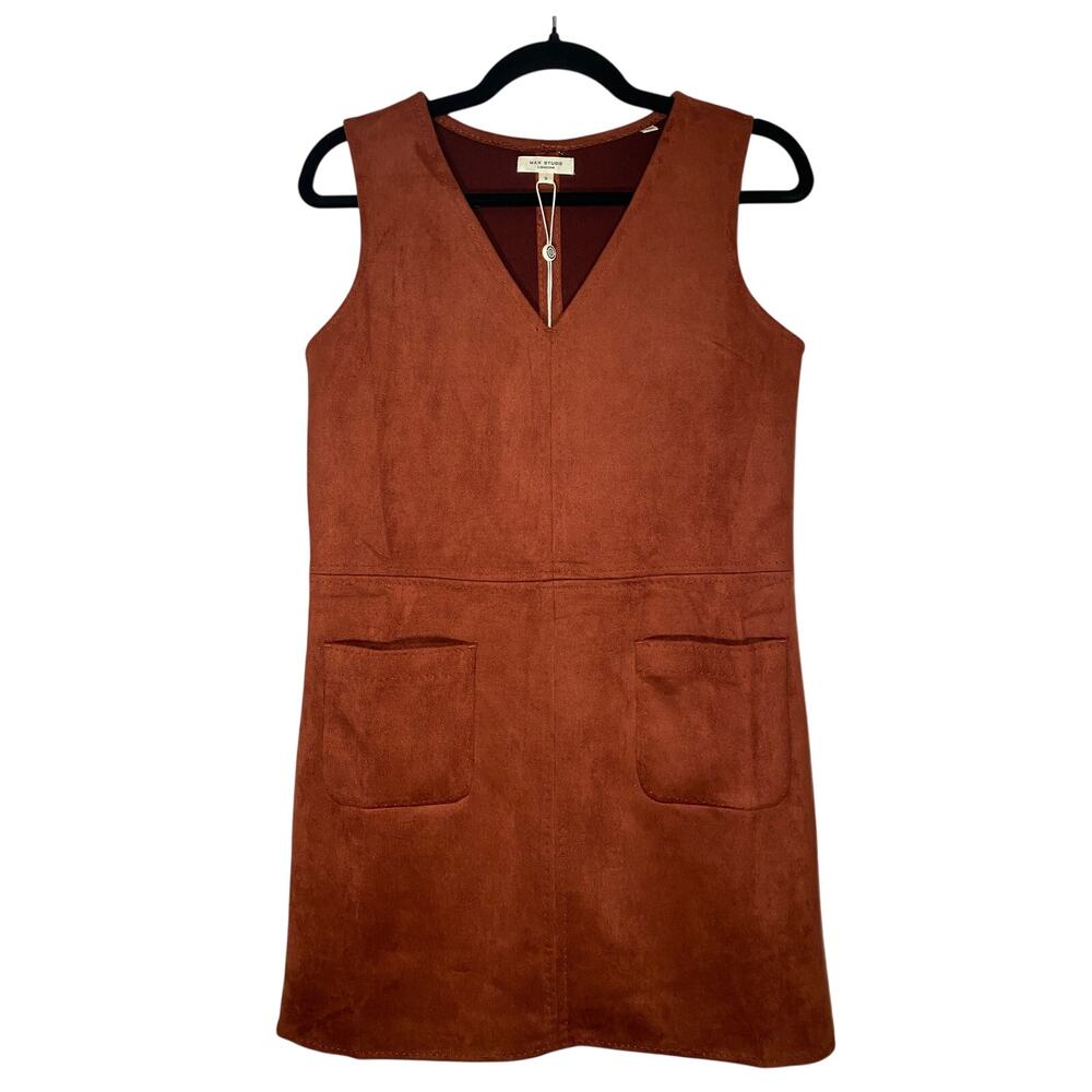 Maxstudio - Brown V-Neck Short Dress - New with Tags